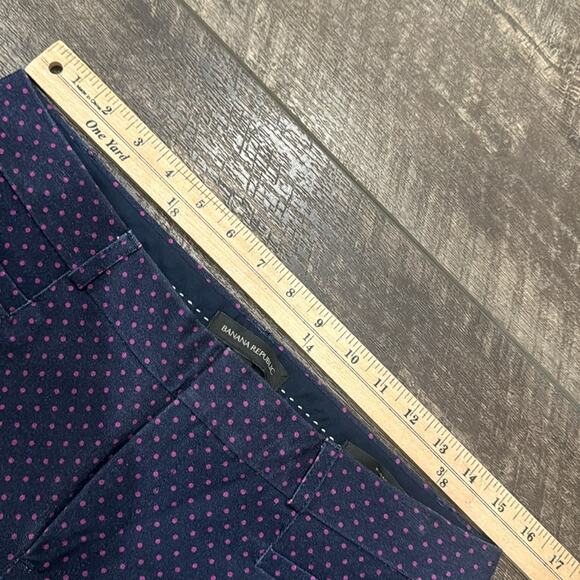 Banana Republic Sloan Fit Dot Slim Ankle Pant Navy Purple Size 6 - Picture 6 of 10